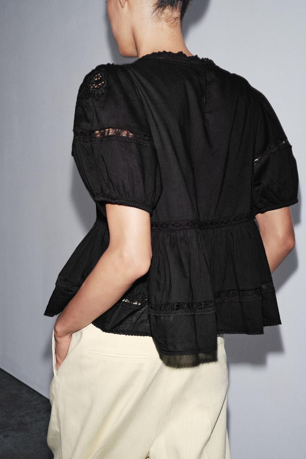 ZW COLLECTION ROMANTIC EMBROIDERED BLOUSE - Zara фото 3