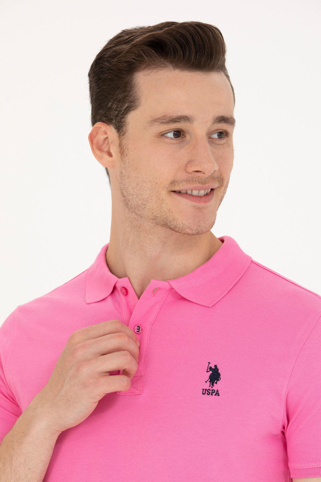 Мужская розовая базовая футболка - U.s. polo assn фото 2