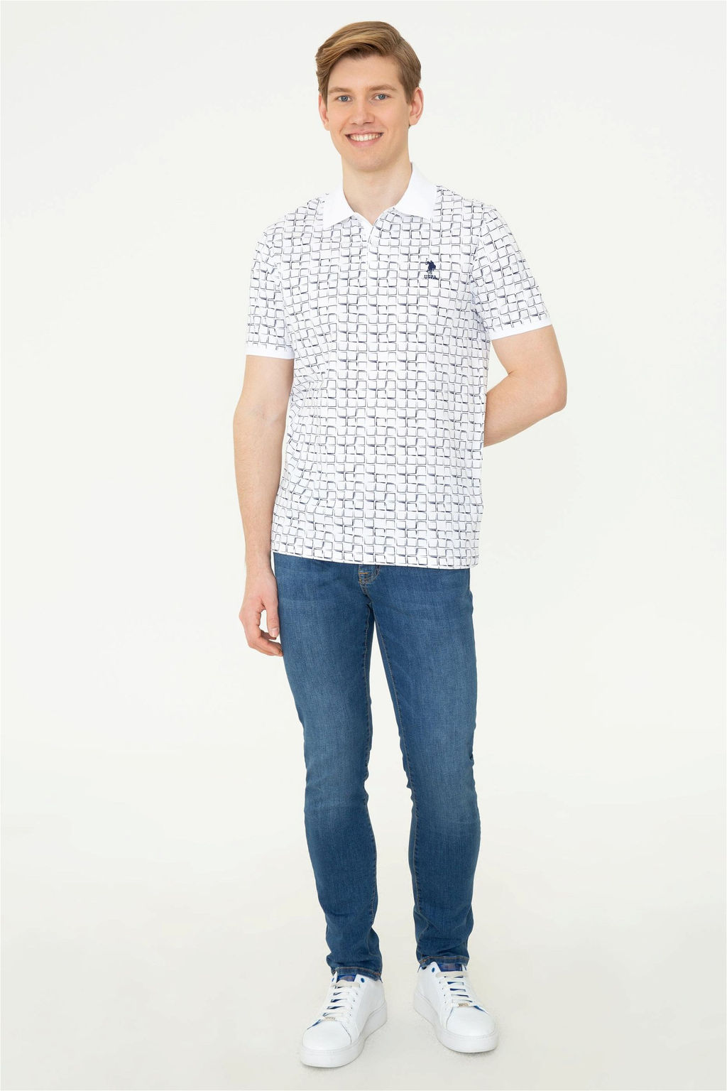 U. S. Polo Assn Мужская темно-синяя футболка с воротником-поло - U.s. polo assn фото 11