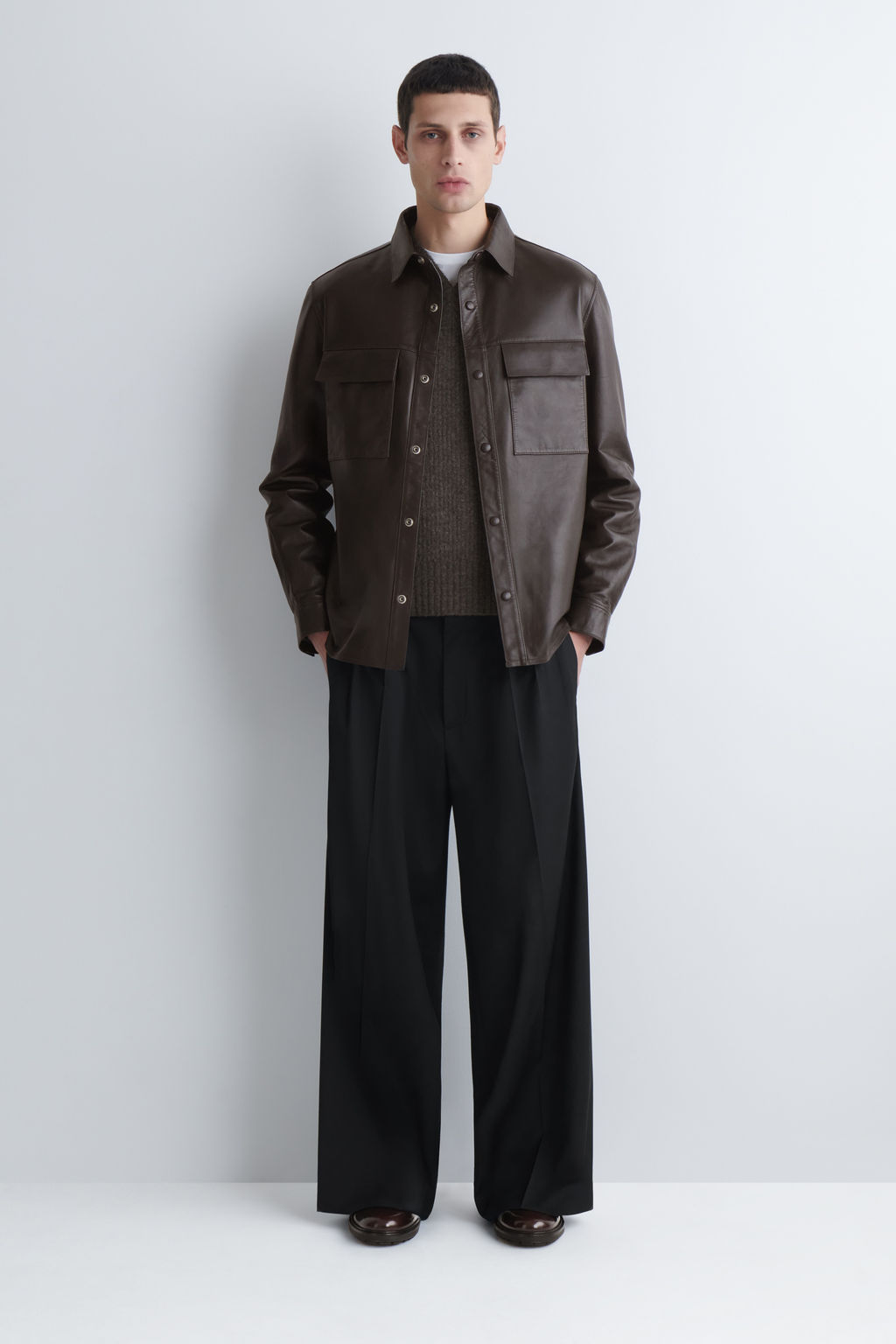 PANTAL?N DE PINZAS WIDE LEG RELAXED FIT - H&m фото 3