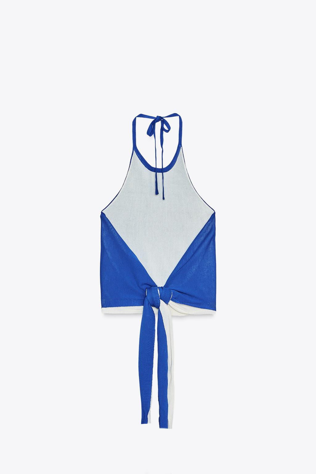 DOUBLE-LAYER KNIT HALTER TOP - Zara фото 5