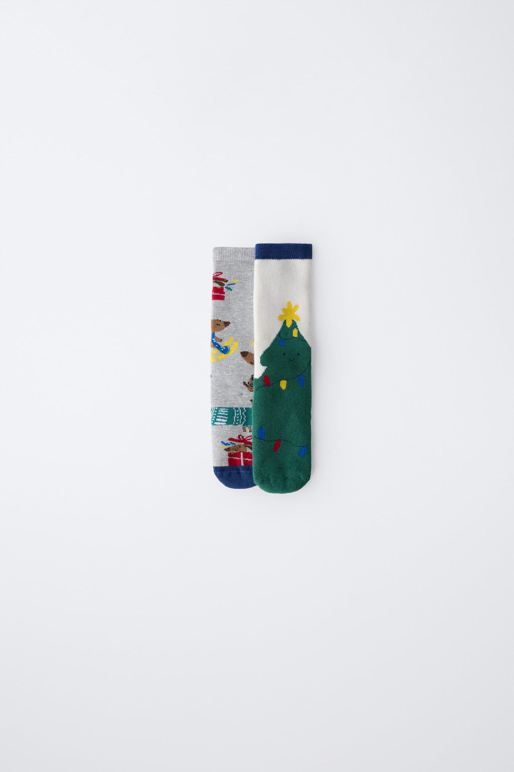 2-PACK OF NON-SLIP PUPPY AND TREE SOCKS