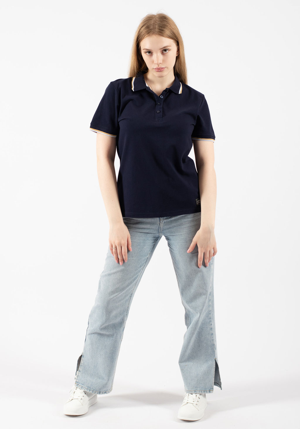 Футболка поло женская 2516 темный синий
