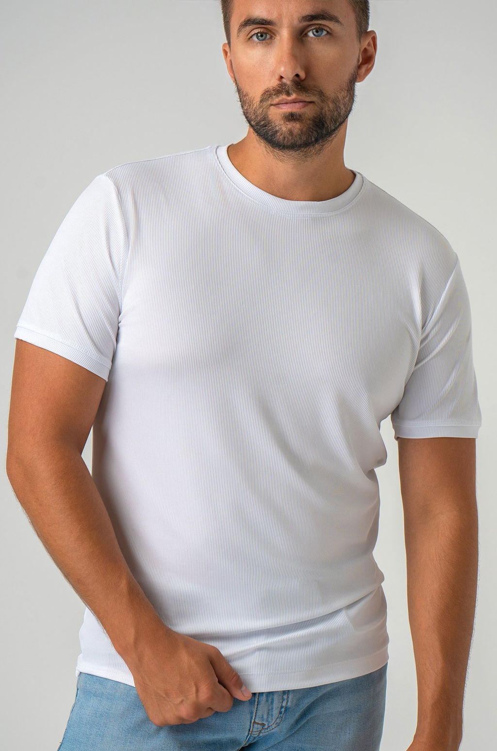 Мужская спортивная футболка в рубчик Happyfox