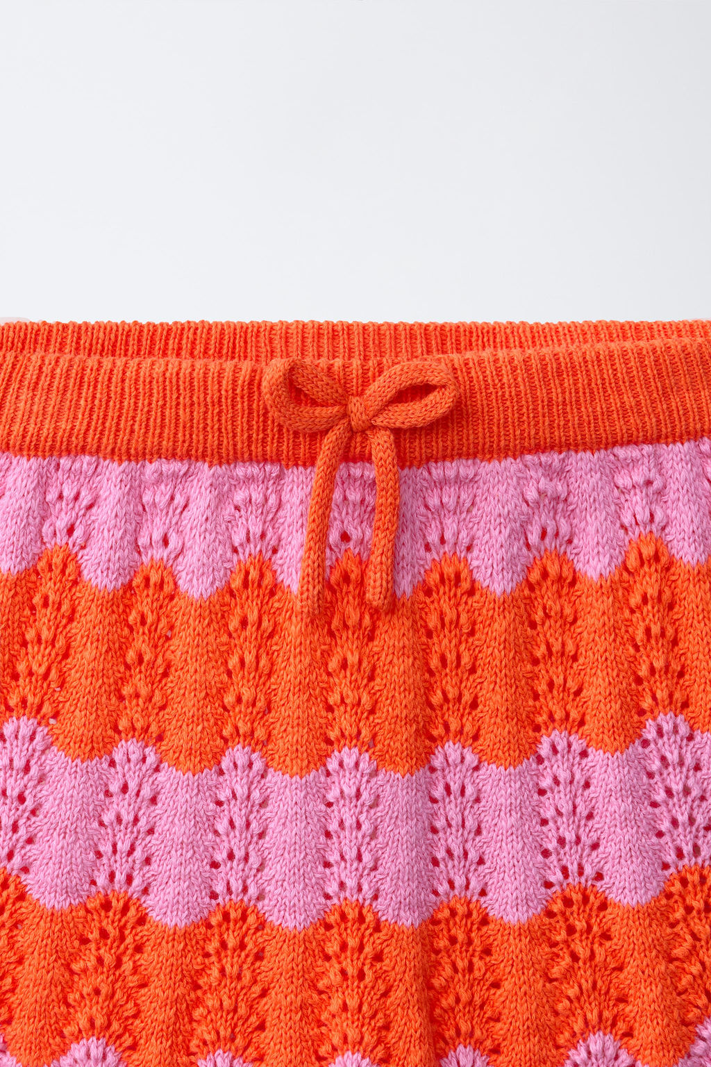 FALDA PUNTO CROCHET RAYAS / Naranja fl?or - Zara фото 5