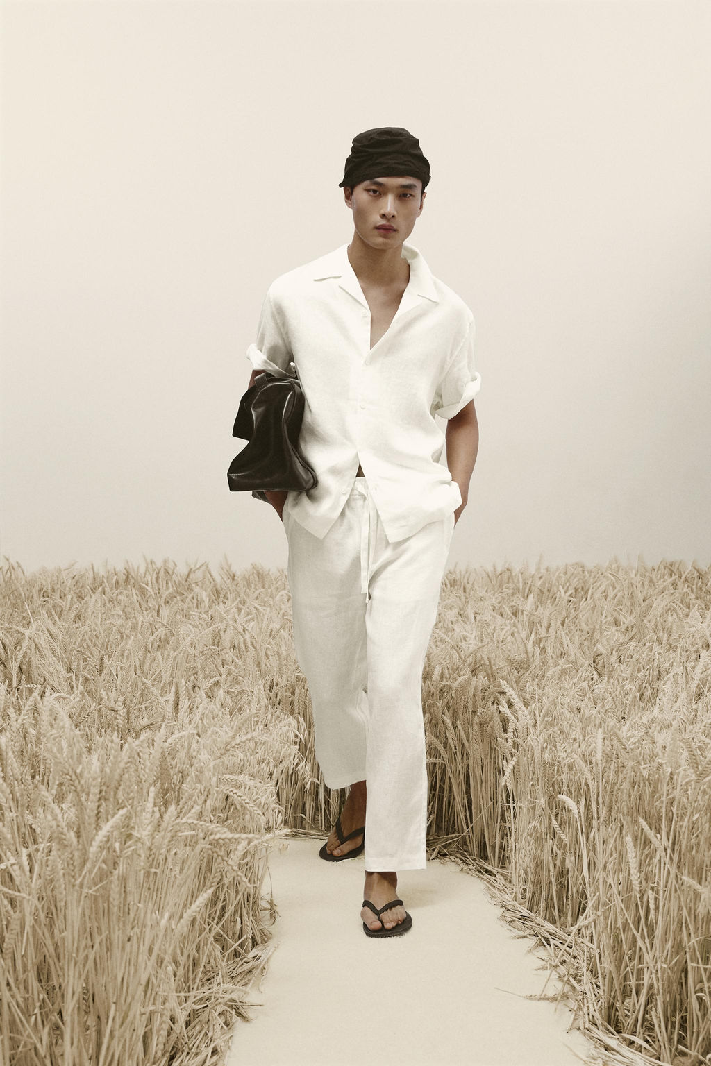 PANTAL?N RELAXED FIT 100% LINO / Blanco - Zara фото 11