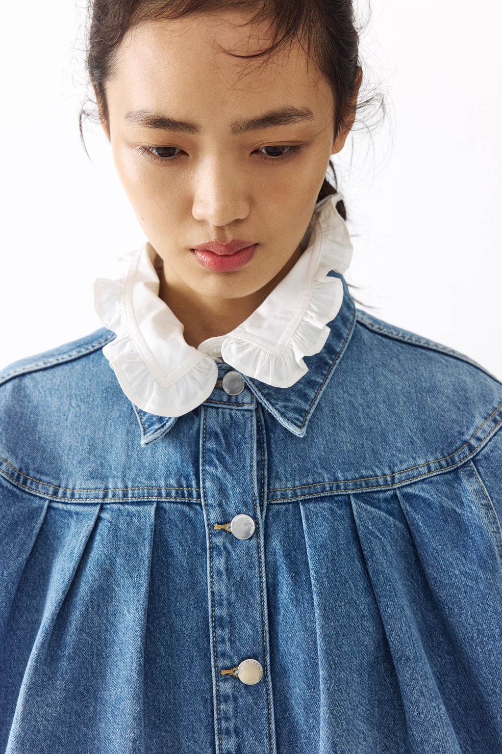 Cazadora vaquera oversize con pliegues - H&m фото 5