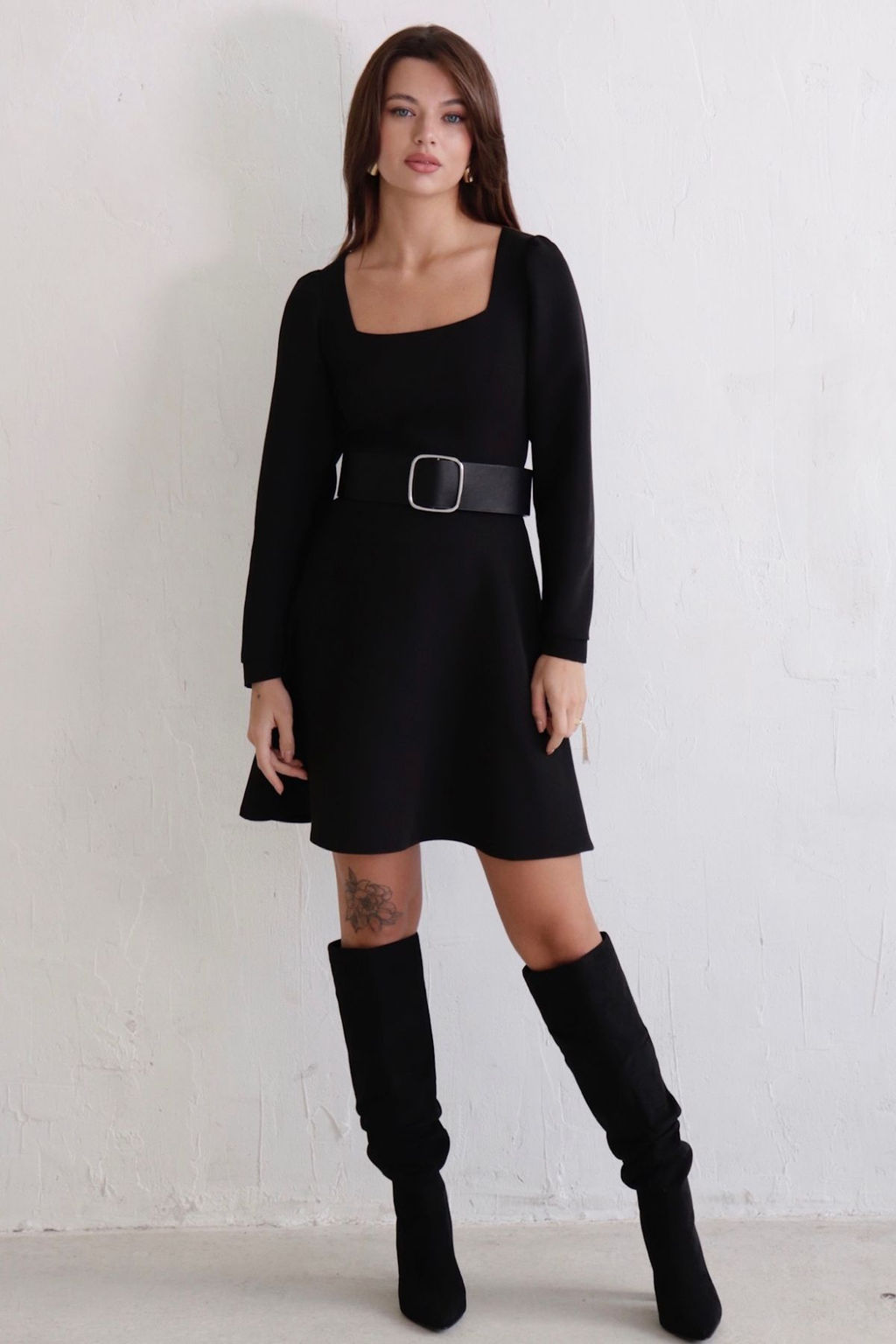 Платье с вырезом каре отрезное по талии - Martichelli фото 12