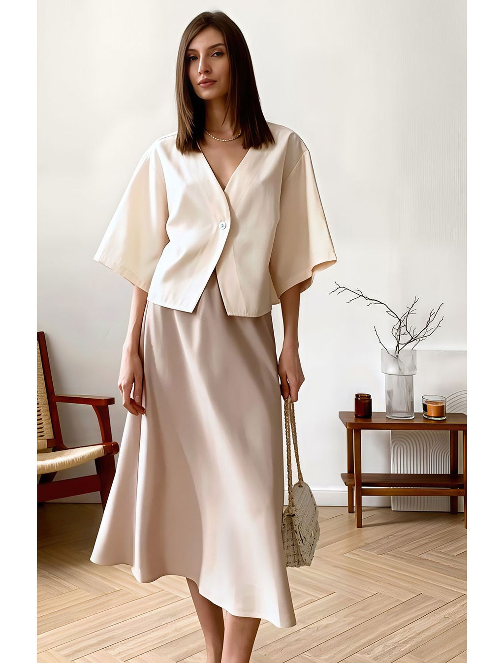 Юбка из плотного лиоцелла скроенная по косой