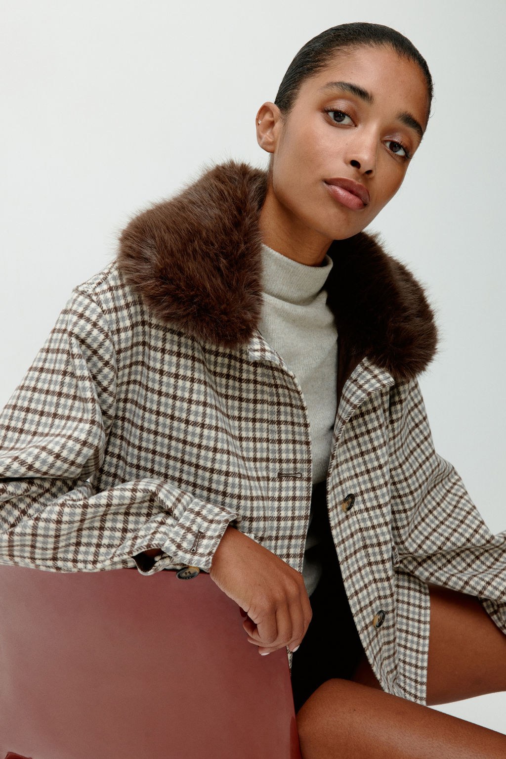 Cazadora de sarga con cuello efecto pelo - H&m фото 7