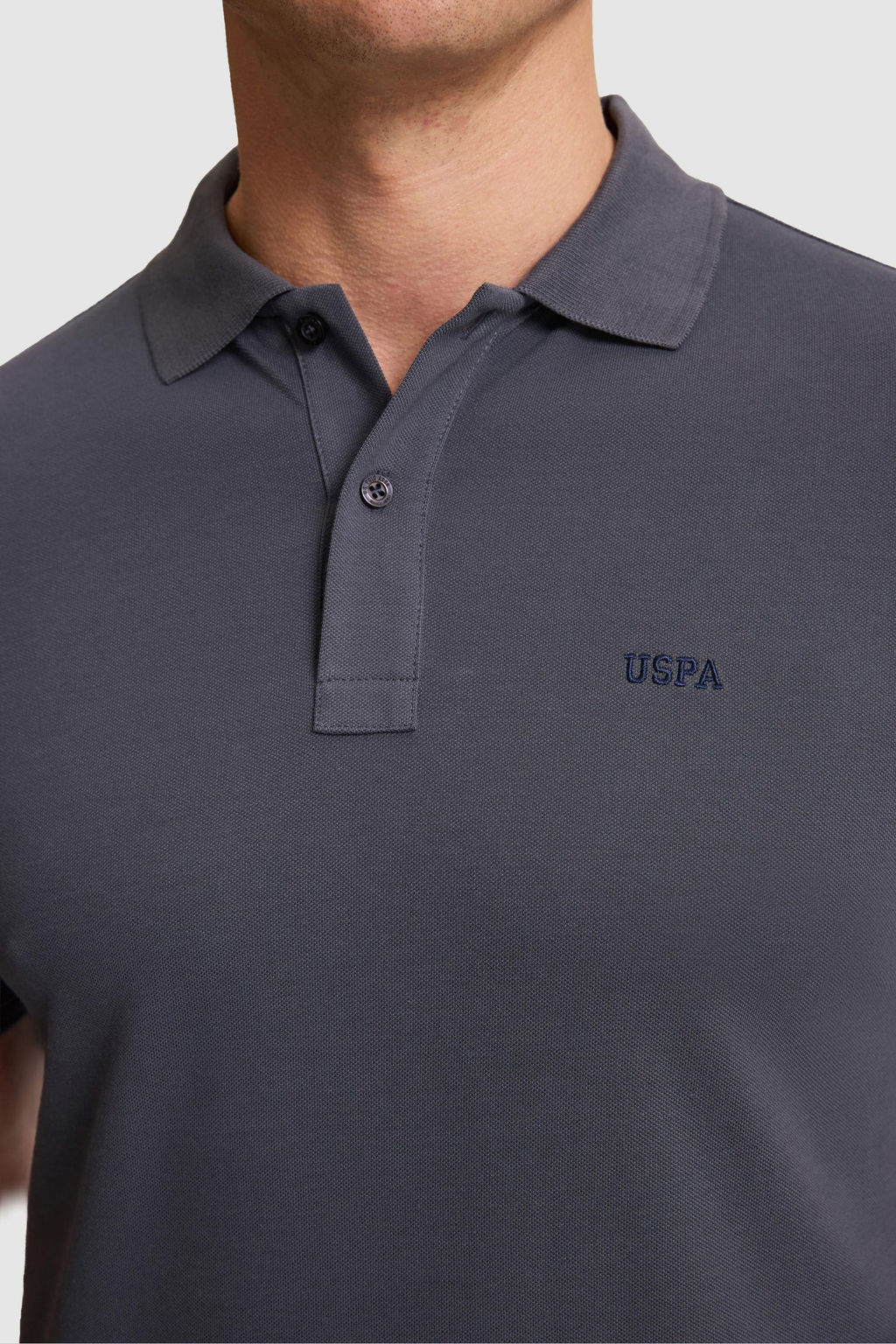 Erkek Antrasit Regular Fit Polo Yaka Basic Ti__rt