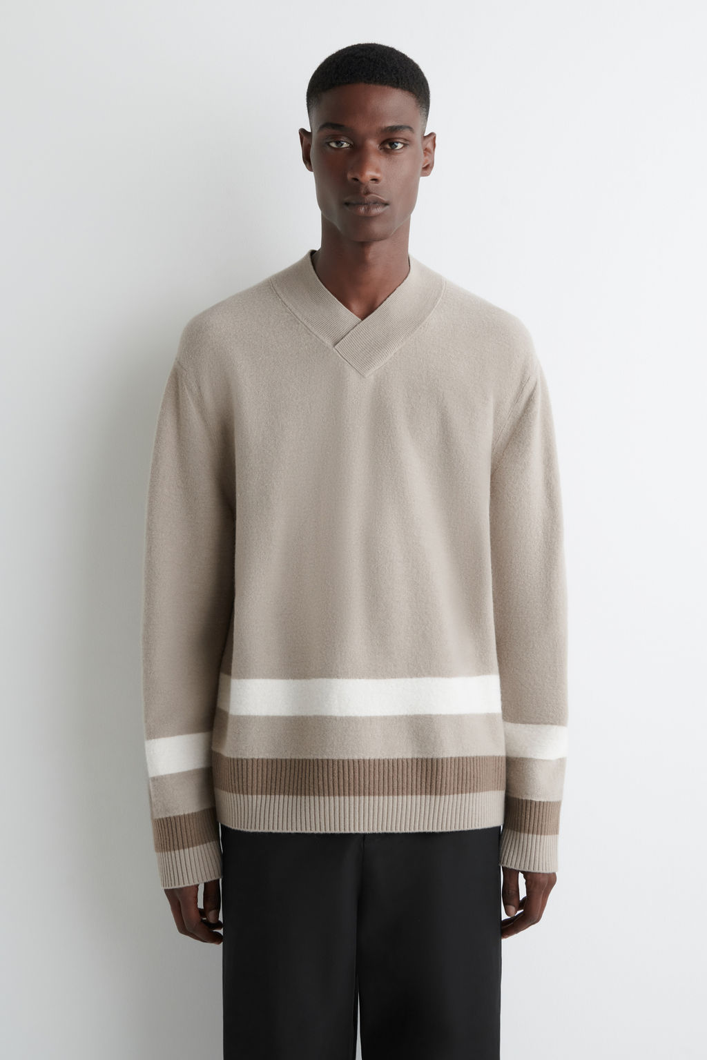JERSEY DE LANA A RAYAS CON CUELLO DE PICO - H&m фото 2