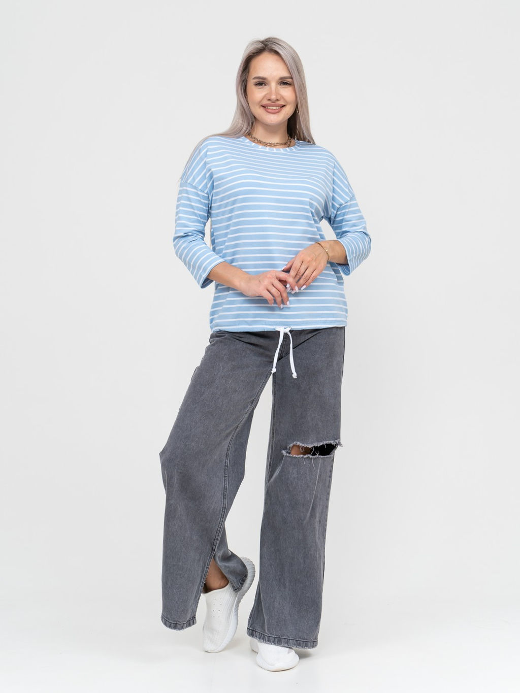 Лонгслив Николь Хлопок 95%, лайкра 5% тельняшка - Ивассорти фото 42