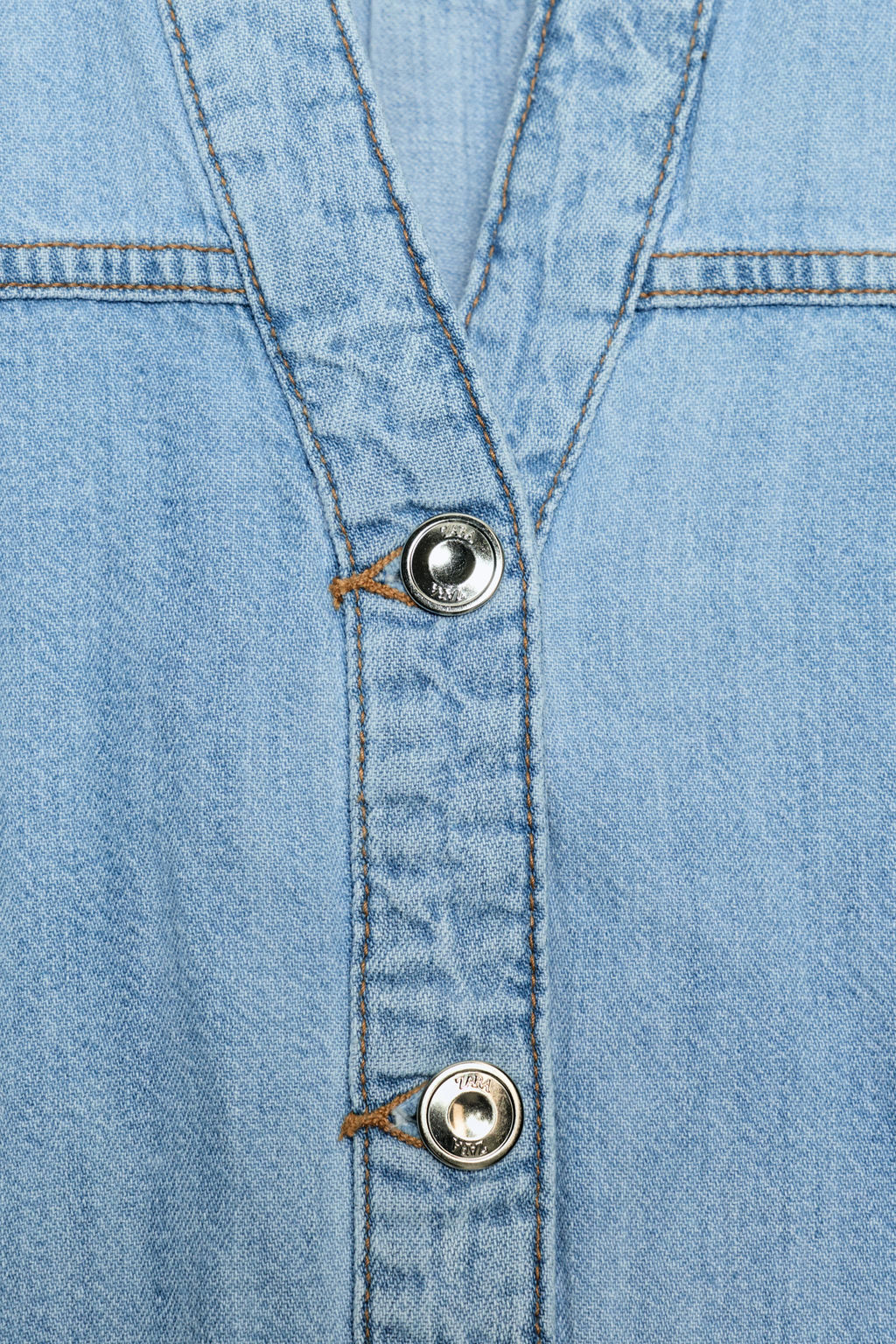 CAMISA Z1975 DENIM MANGA ANCHA / Azul medio - Zara фото 8