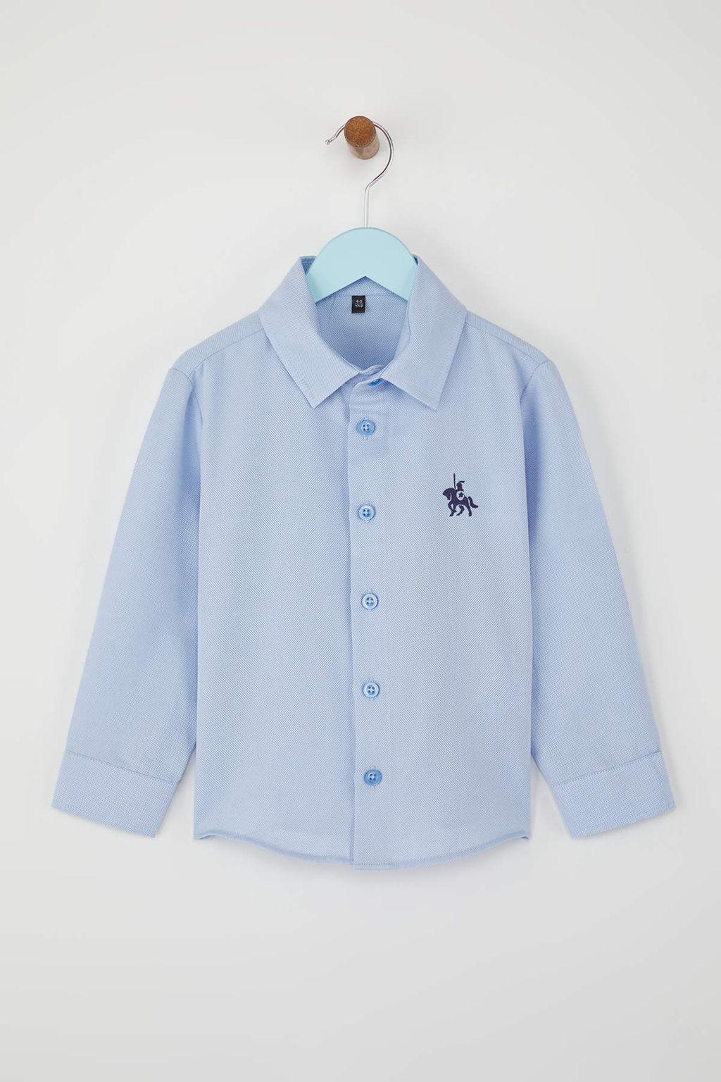 Buz Mavi Nak?sl? Regular Oxford Dokuma Erkek Cocuk Okul Gomlegi TKDAW26GO00000 - Trendyolmilla фото 2