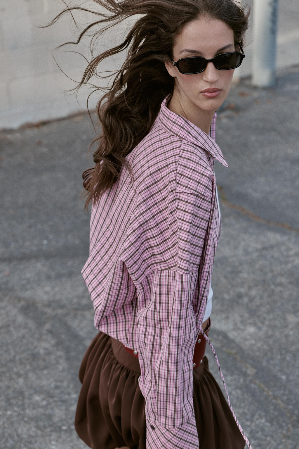 CAMISA CUADROS MULTIPOSICI?N / Rosa / Blanco