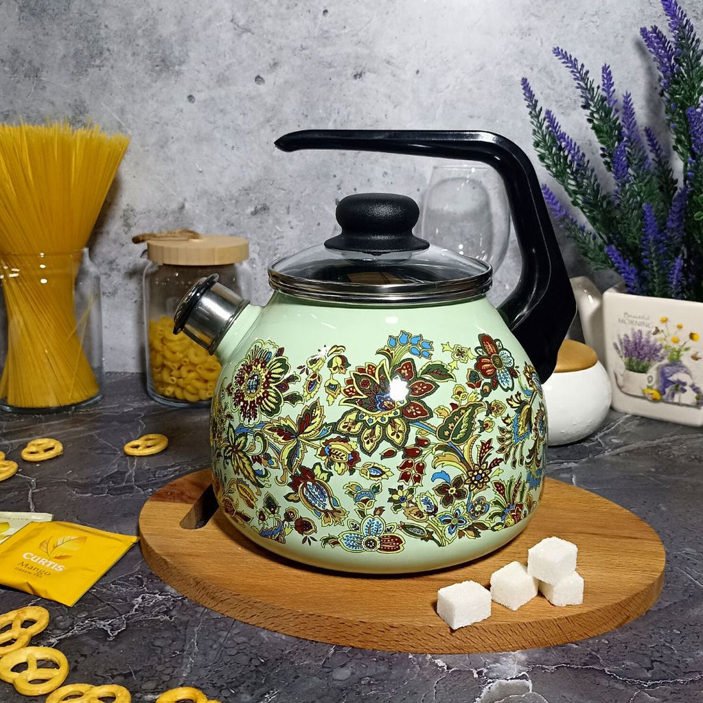 Чайник для плиты 3,0л со св. Imperio 1Rc12 салат.
