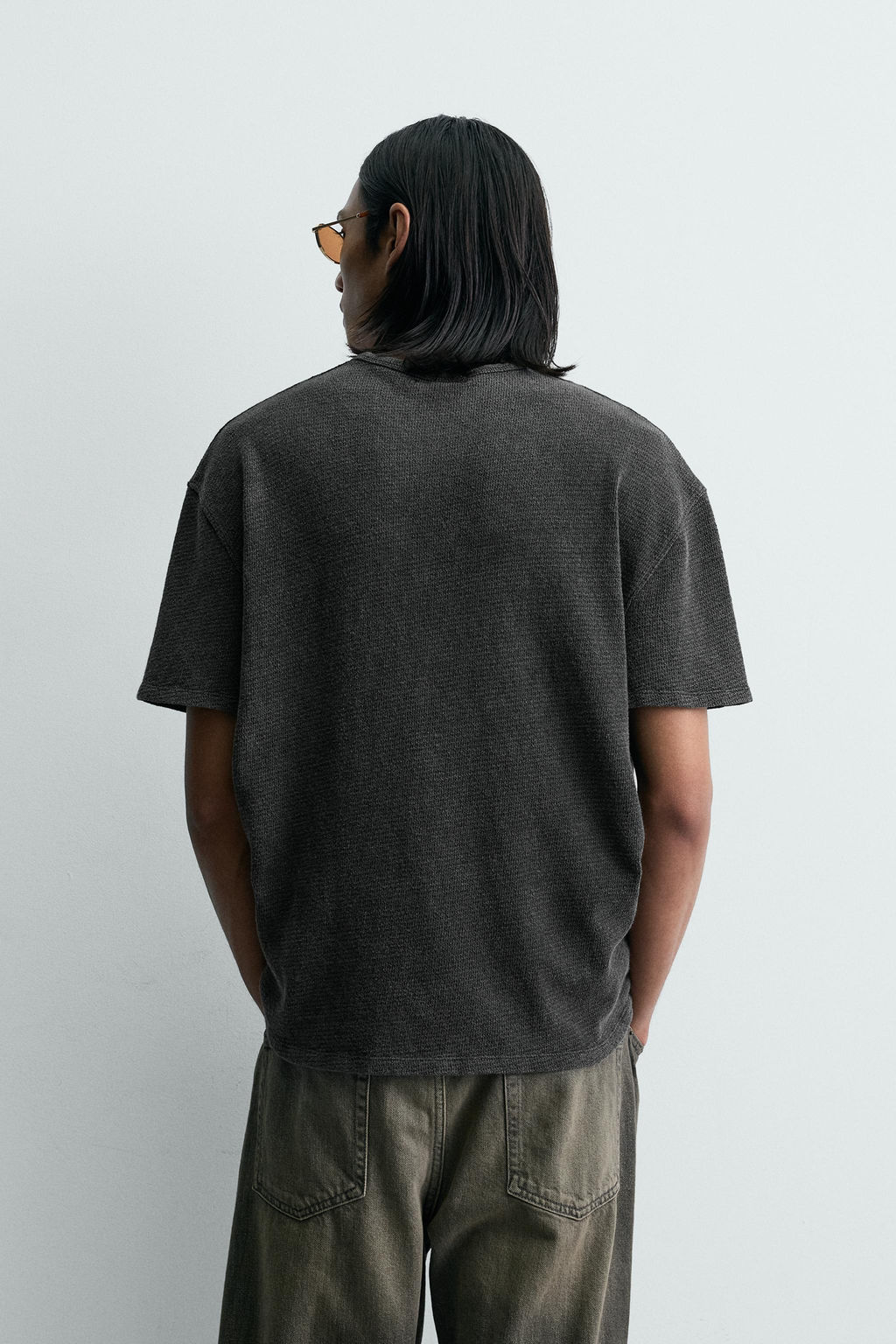 CAMISETA PUNTO ESTAMPADO LAVADO / Negro - Zara фото 3