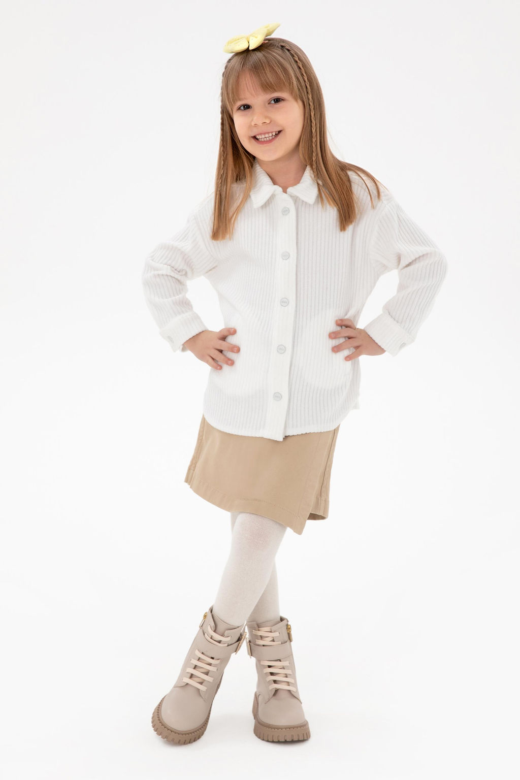 Кремовая трикотажная рубашка для девочки Неожиданная скидка в корзине - U.s. polo assn фото 6