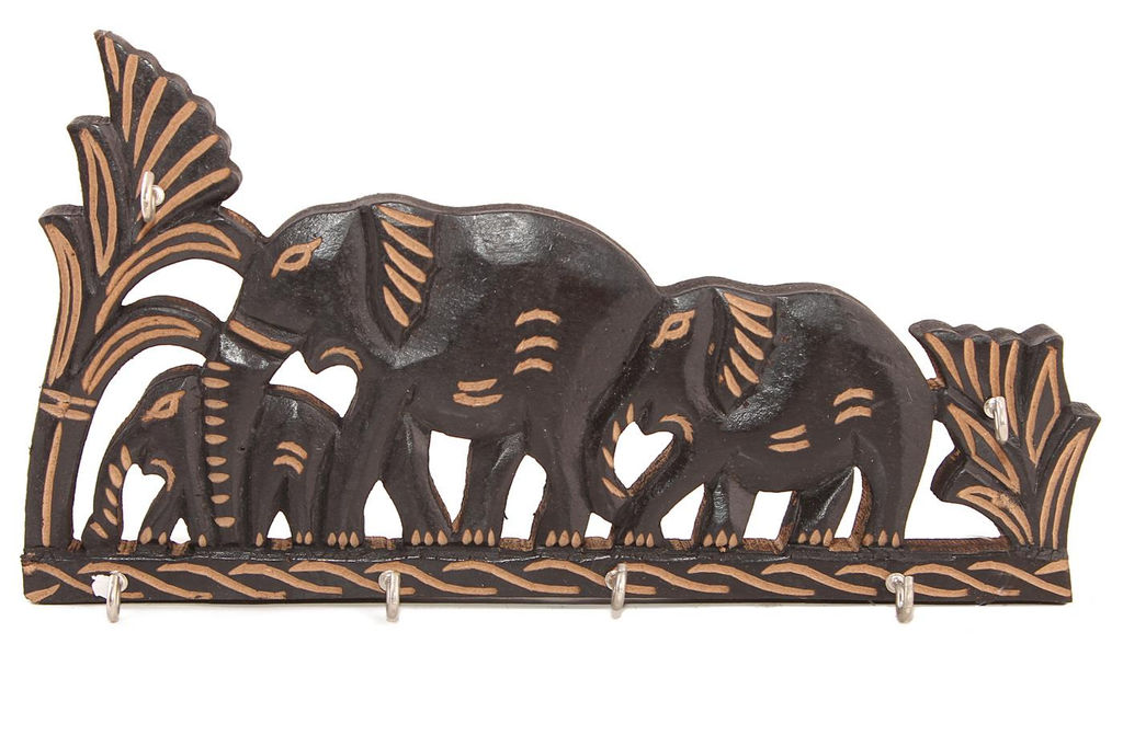 Вешалка для ключей Слоны(дерево ) №Пи110 2шт/уп.