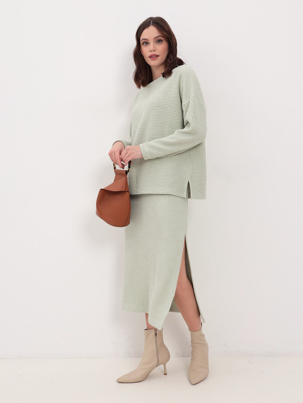 Юбка трикотажная KATHARINA KROSS KK-SKT-006Kn-салатовый  фото 4