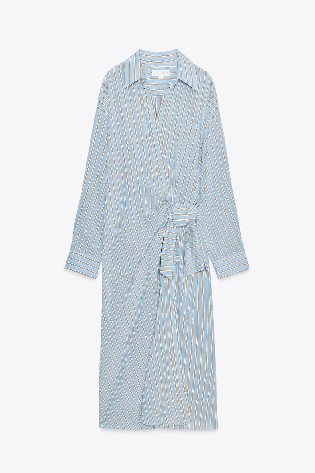ZW COLLECTION STRIPED WRAP DRESS - Zara фото 7