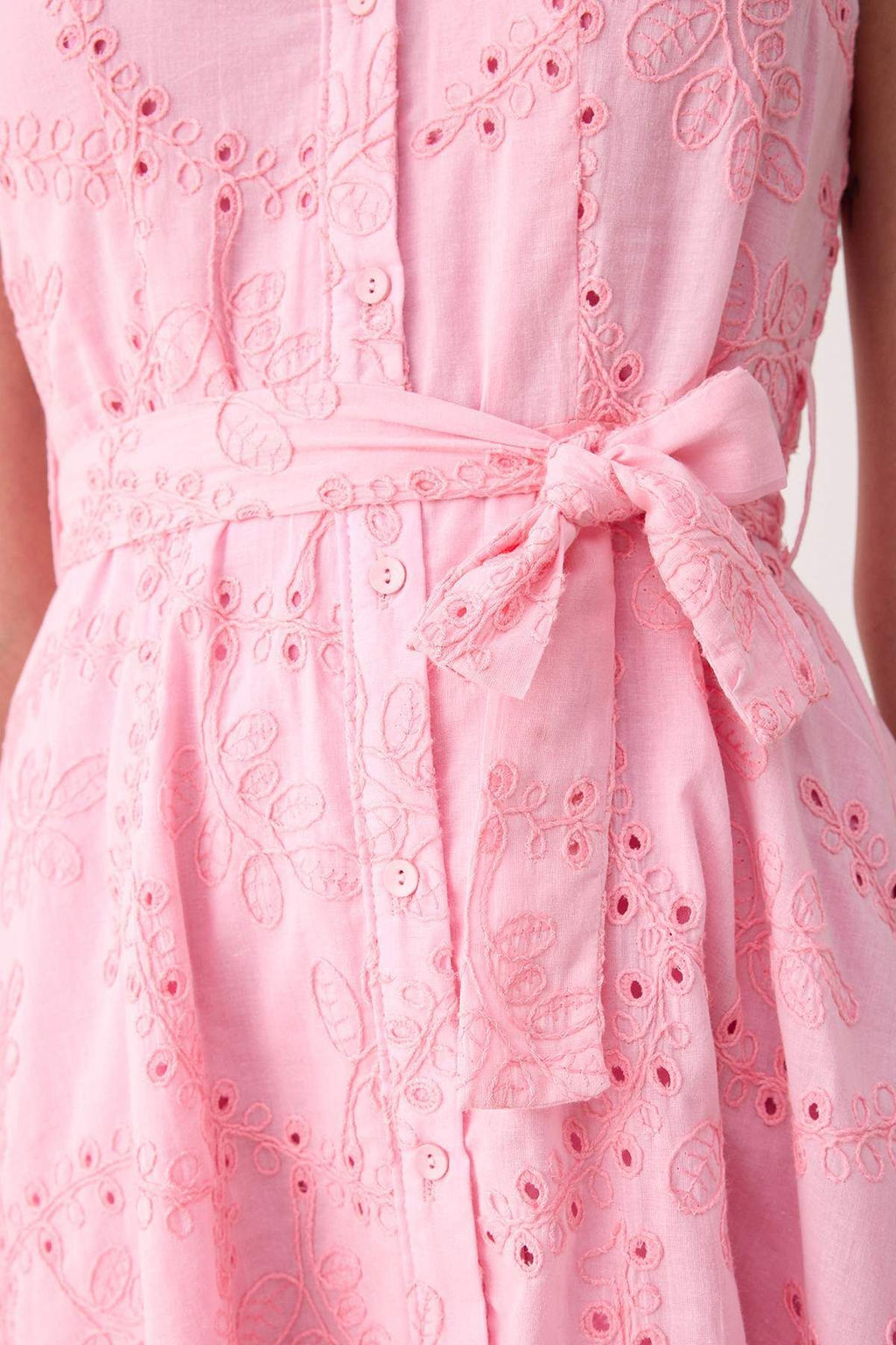 Pembe Baglama Detayl? Duz K?sa / Mini Dokuma Elbise TWOSS25EL00897 - Trendyolmilla фото 9