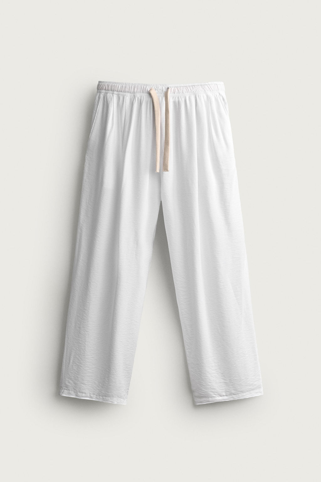PANTAL?N FLUIDO RELAXED FIT / Blanco - Zara фото 6