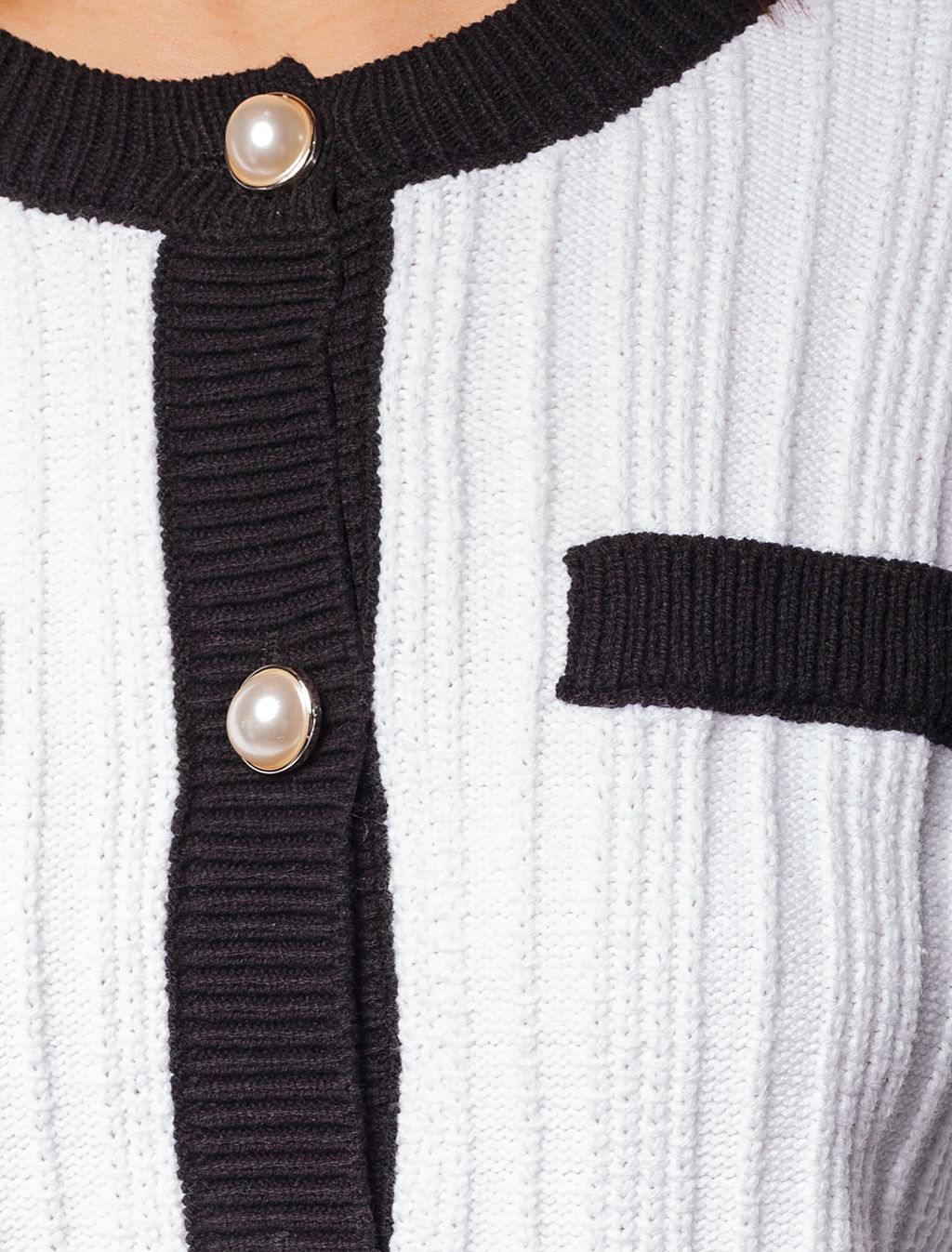 VILATTE / Жакет фактурной вязки с золотистыми пуговицами  фото 3