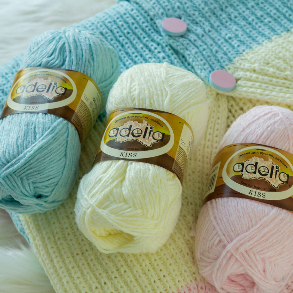 Пряжа ADELIA KISS 100% полиэстер 10 шт. х 50 г 145 м  7 м