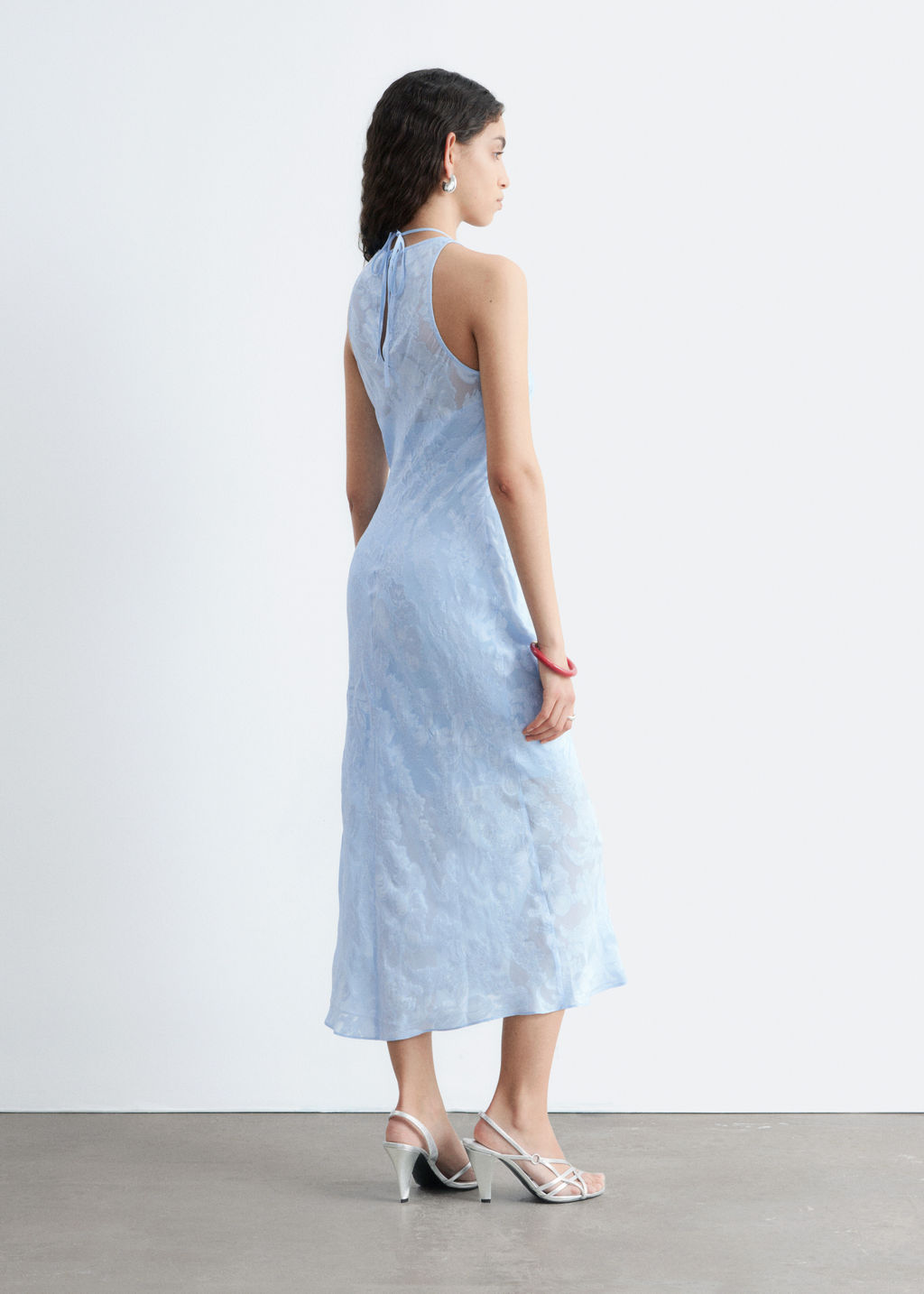 Vestido midi de seda y viscosa - H&m фото 4
