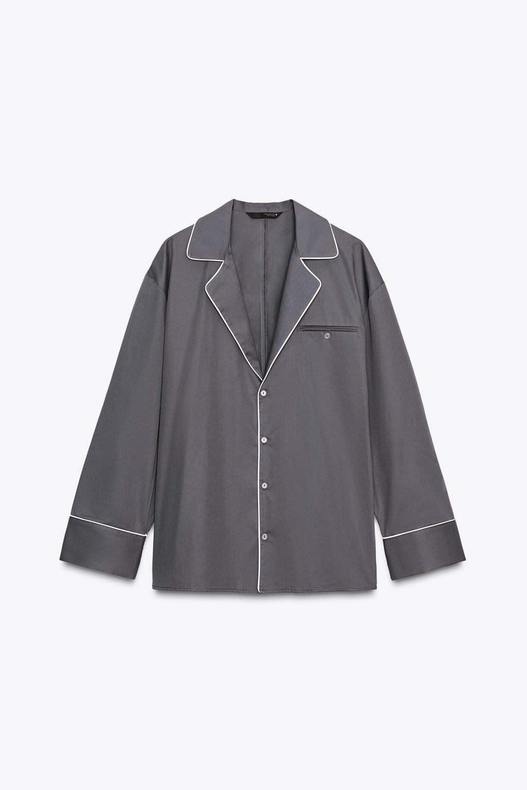 POPLIN PIPED TRIM SHIRT - Zara фото 7