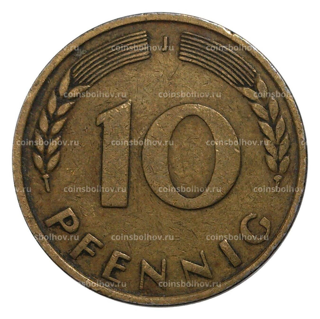 Монета 10 пфеннигов 1949 года J Германия