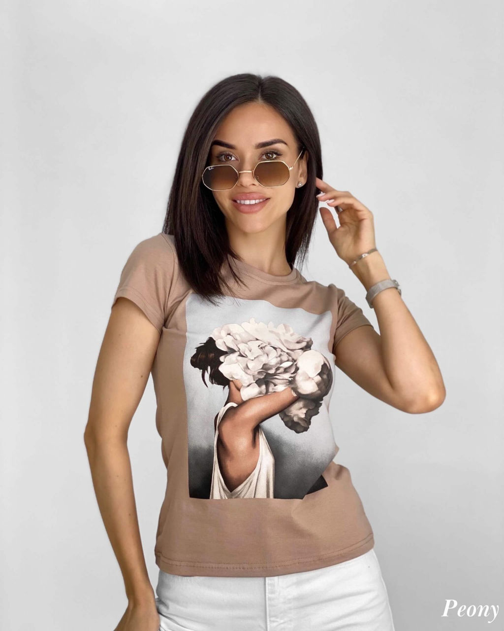 Футболка Peony (бежевый) - Nadi bordo фото 2