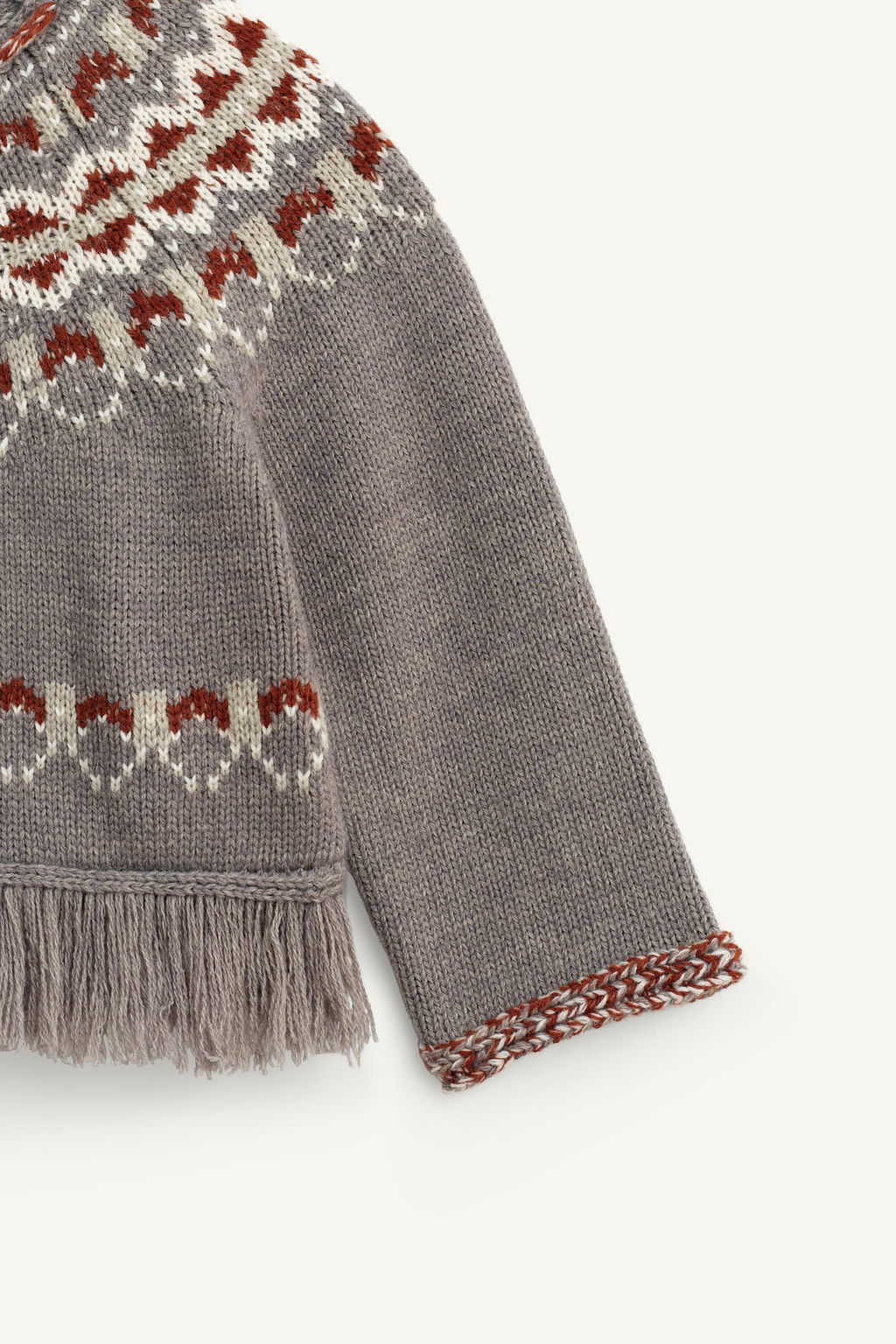 LIMITED EDITION WOOL FRINGED PONCHO JUMPER - Zara фото 8