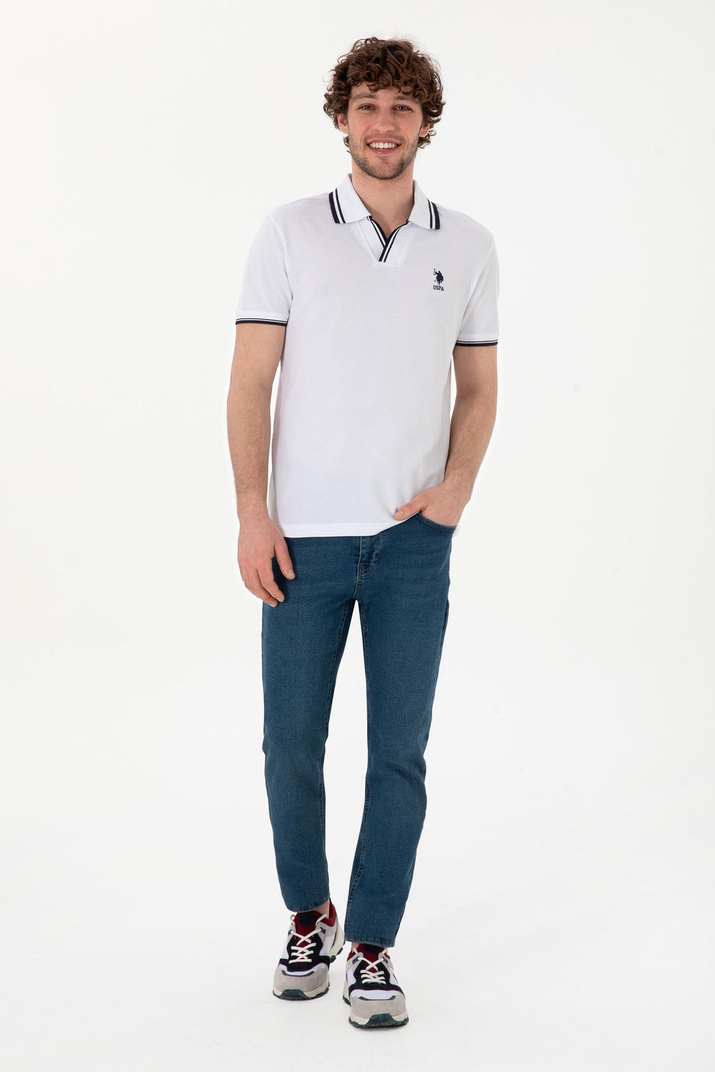 Erkek Slim Fit Polo Yaka Beyaz Ti__rt Sepette S_rpriz _ndirim - U.s. polo assn фото 11