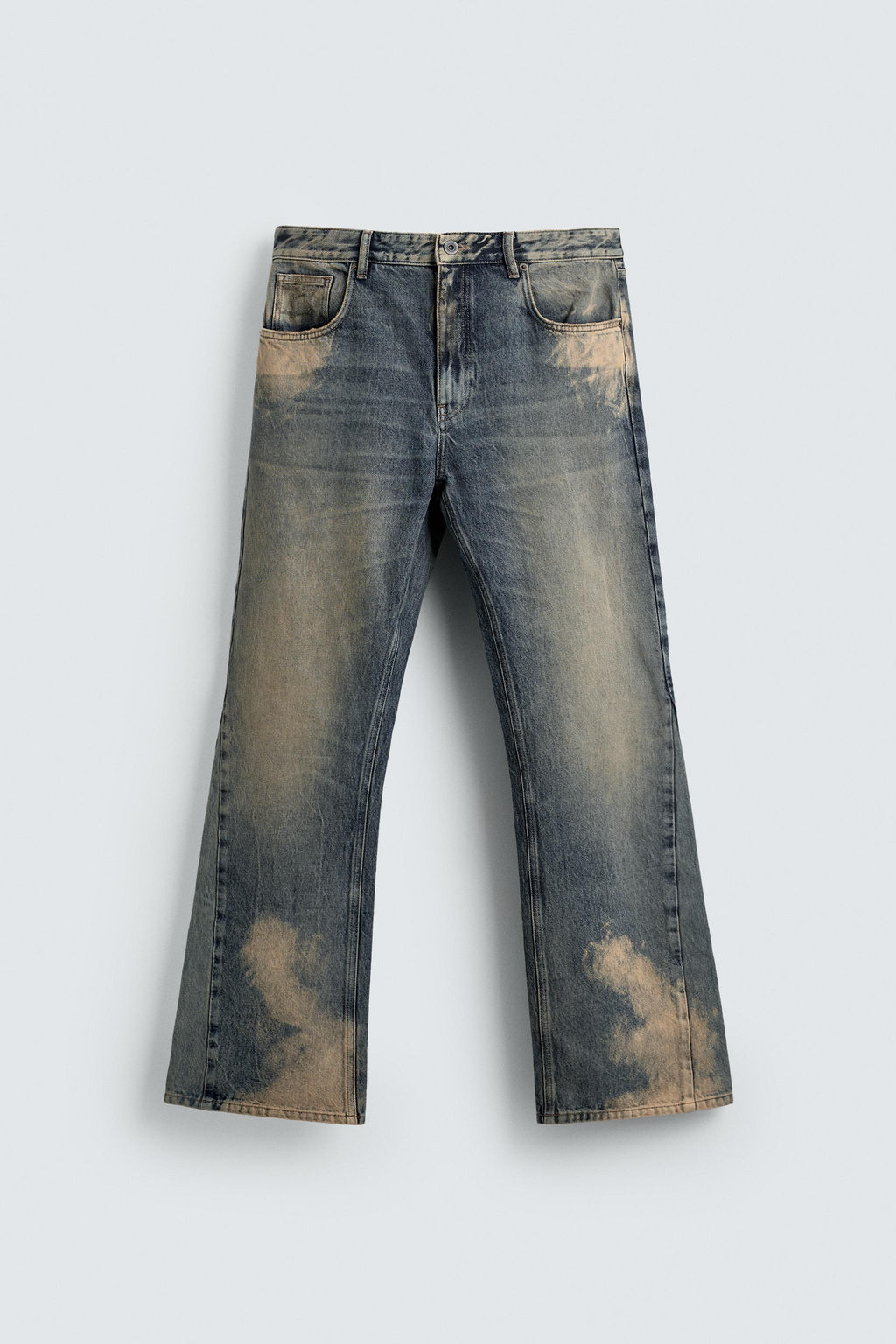 JEANS FLARE FIT LAVADO MANCHAS / Azul tinta - Zara фото 7