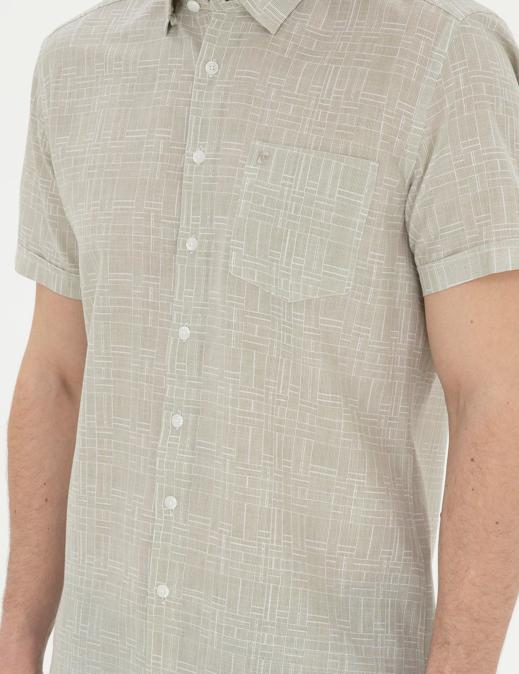 Haki Regular Fit K_sa Kollu G_mlek - Pierre cardin фото 6