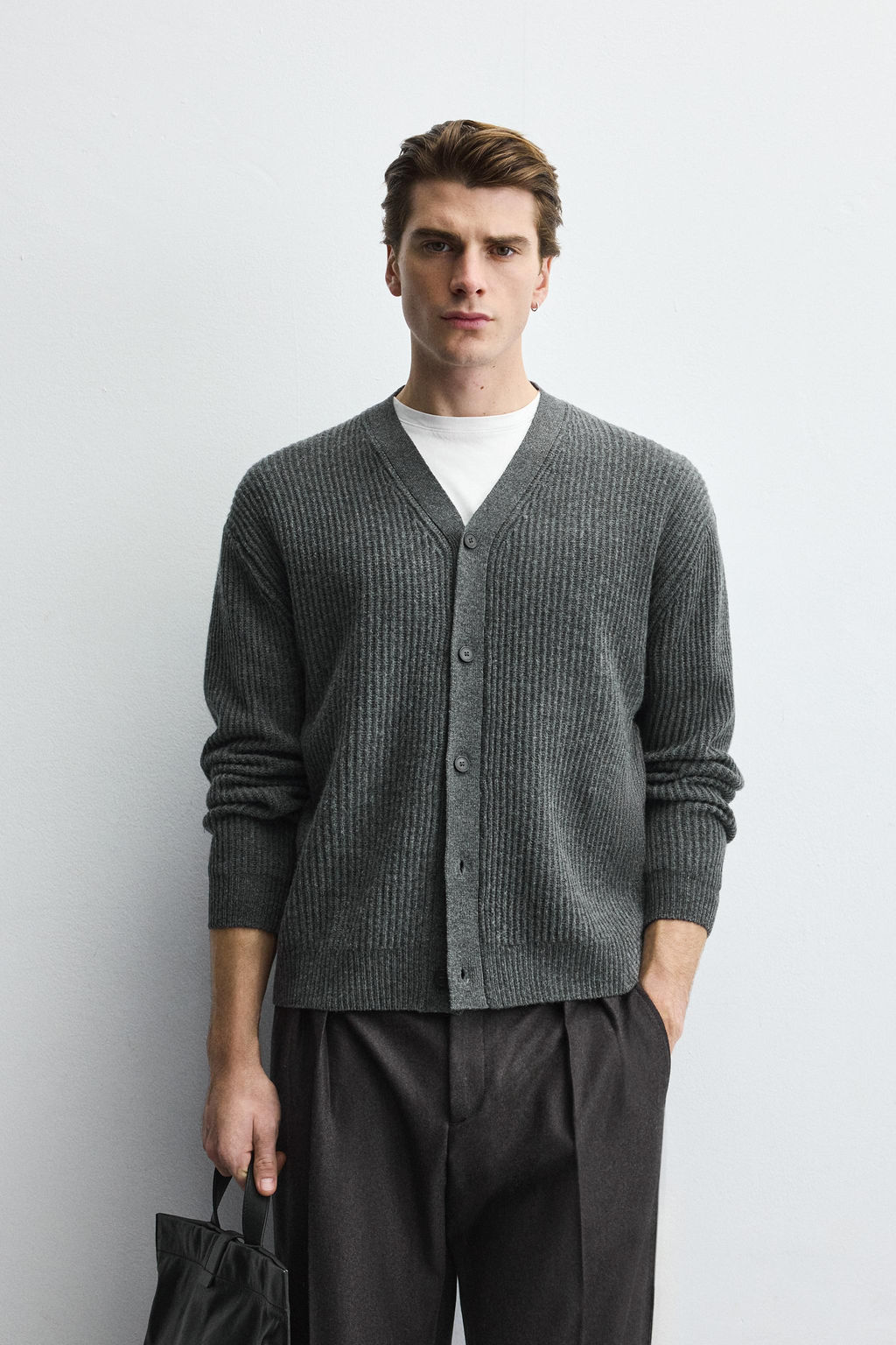 WOOL TEXTURED CARDIGAN - Zara фото 10