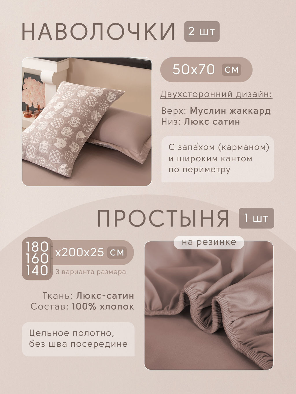 Комплект постельного белья на резинке Сатин Aurora Veil с Покрывалом AVR003 180*200*25;160*200*25;140*200*25 Евро - Ситрейд фото 4