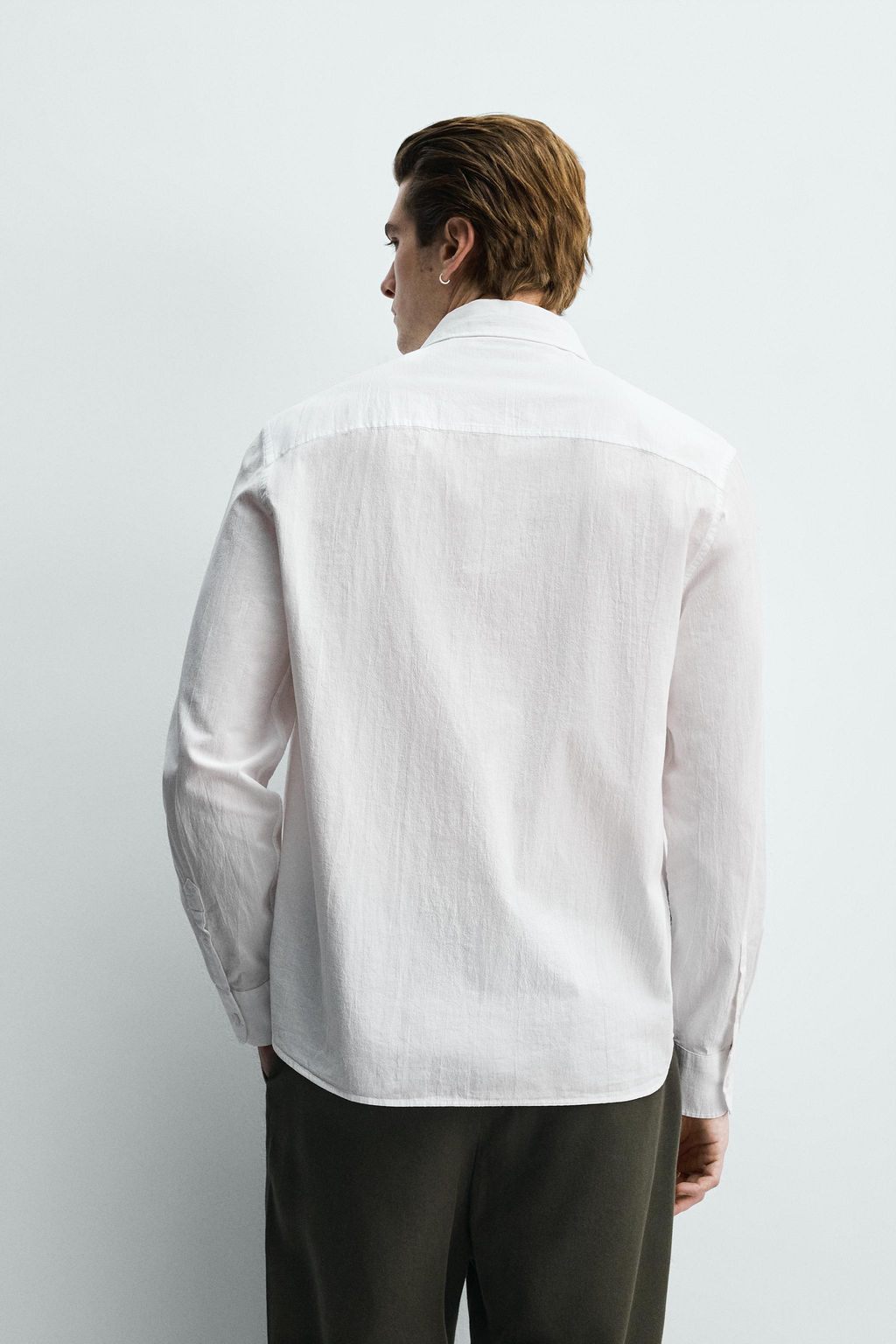 CAMISA REGULAR FIT EFECTO ARRUGADO / Blanco - Zara фото 3