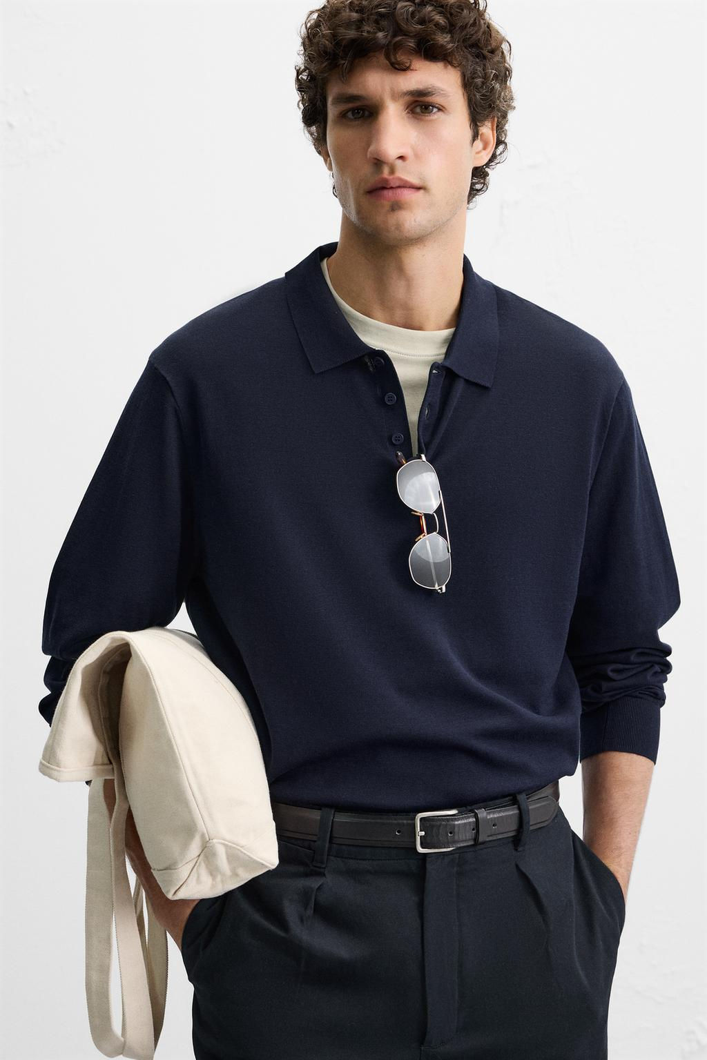 KNIT COTTON - SILK POLO SHIRT - Zara фото 6