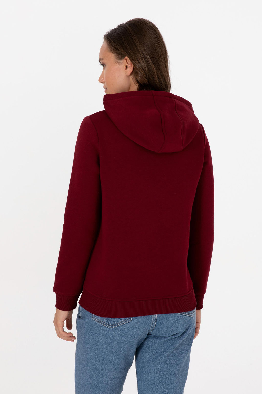 Kad_n Bordo _ardonlu Kap__onlu Basic Sweatshirt - U.s. polo assn фото 5