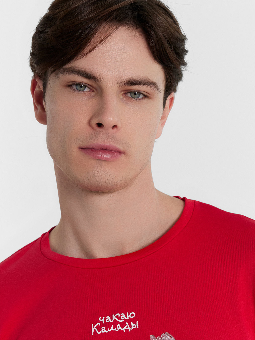 Пижама мужская красная с принтом и надписью Чакаю каляды красный +новогодний орнамент 591023 - Mark formelle фото 6