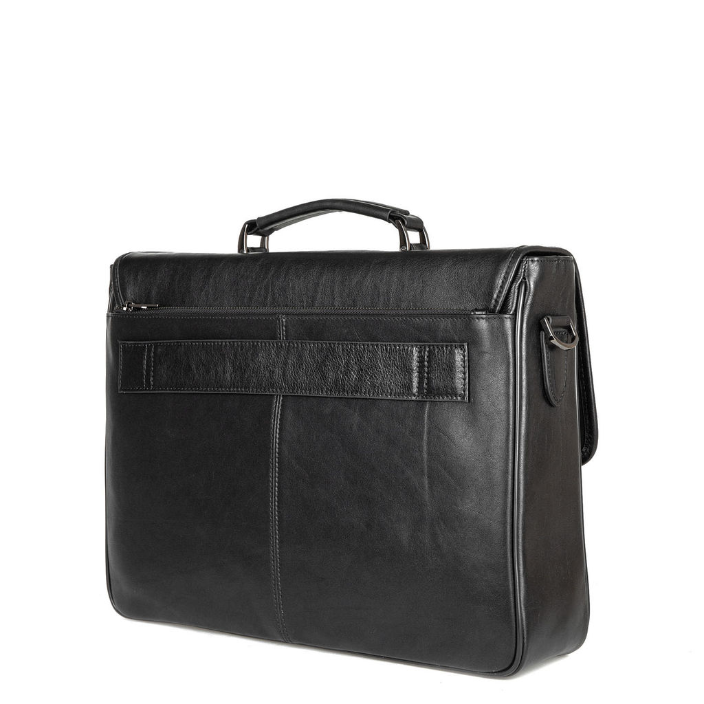 4007-1 black, Мужской кожаный портфель, Barcelo Biagi