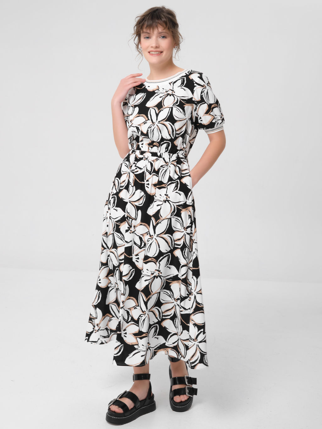 Платье из вискозы с принтом