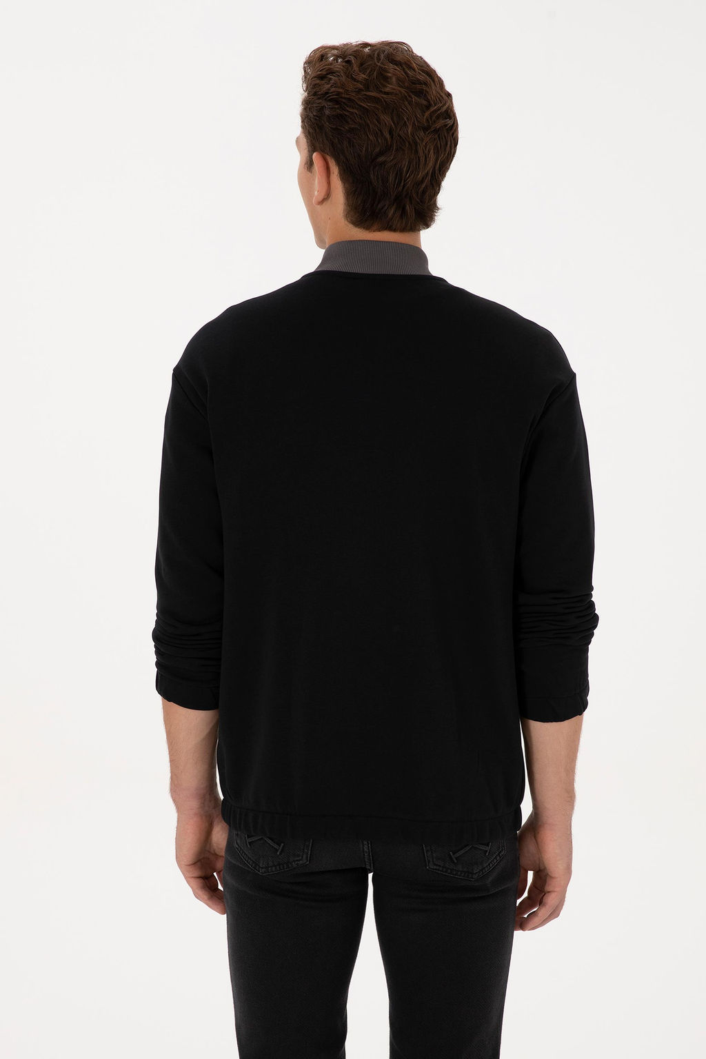 Erkek Comfort Fit Yar_m Fermuarl_ Siyah Sweatshirt - U.s. polo assn фото 5