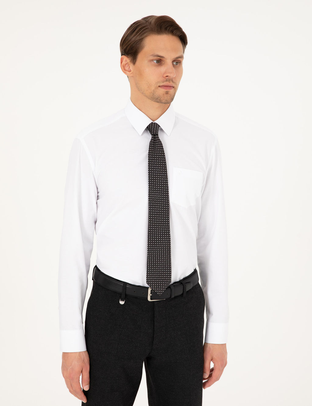 Beyaz Regular Fit Uzun Kollu Basic G_mlek