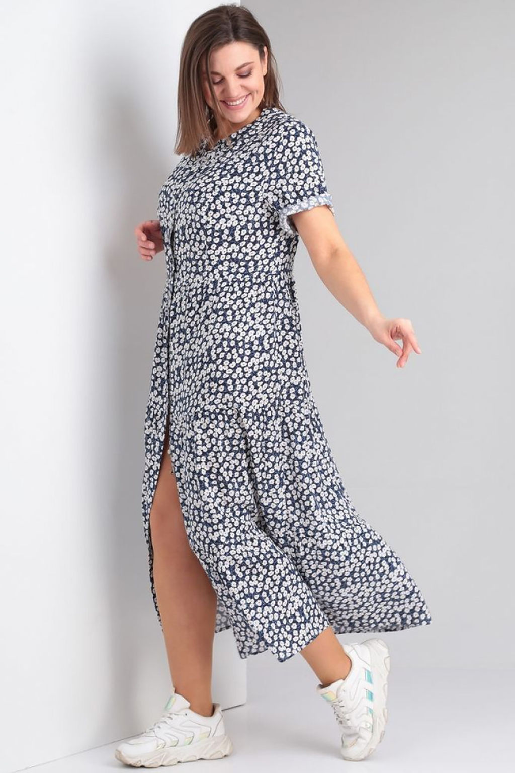 Белорусское платье-рубашка из хлопка летнее - Almond фото 15