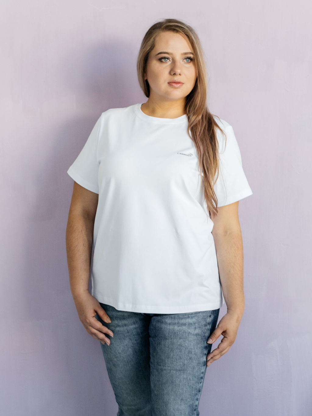 Футболка женская классика Caribou (белый) фото 5